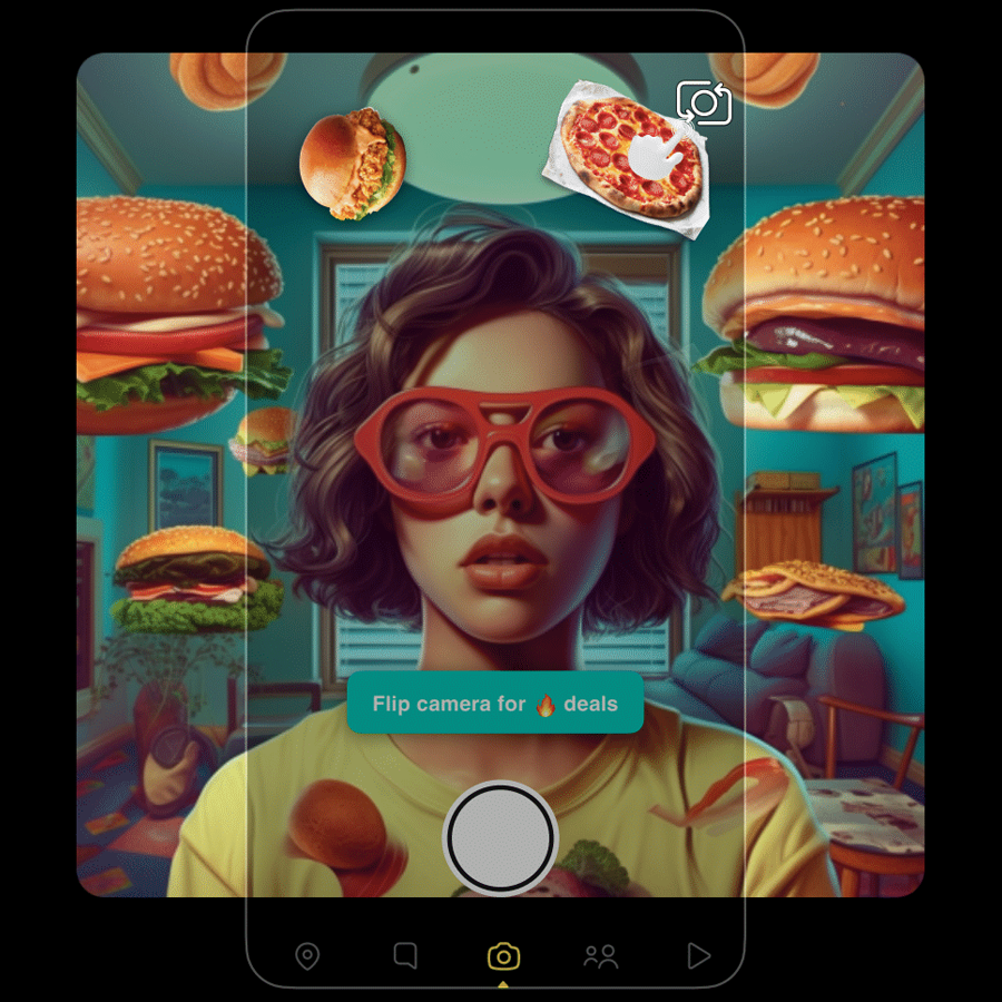 AI generated image as a visual reference for the AR portal experience for Deliveroo